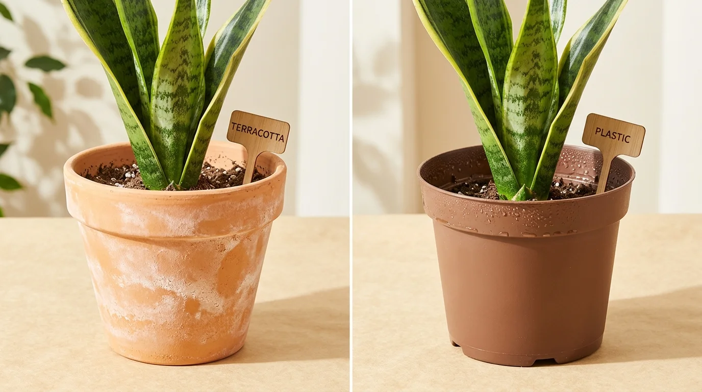 terracotta vs plastic pots: Terracotta vs plastic pots: drying, weight, salts and which plants suit each